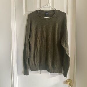 J. Crew Factory crewneck sweater lambswool blend olive green men’s size L